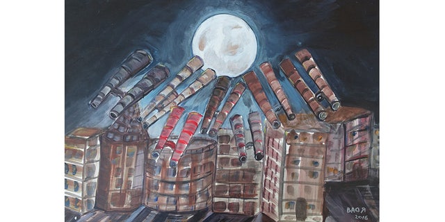 Binoculars Pointing at the Moon, by former Gitmo prisoner Ahmed Rabbani