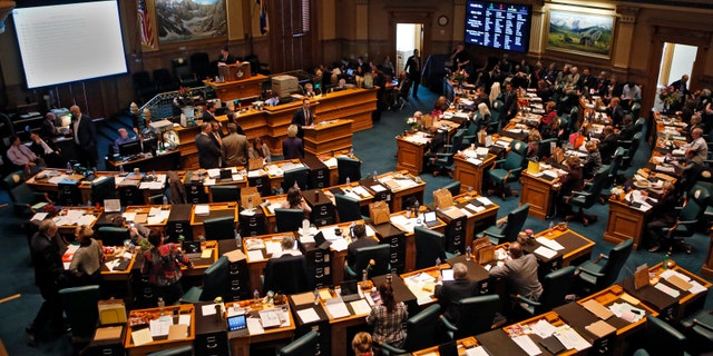 Feb. 15, 2013: House members gather at the Capitol in Denver to debate gun control legislation.