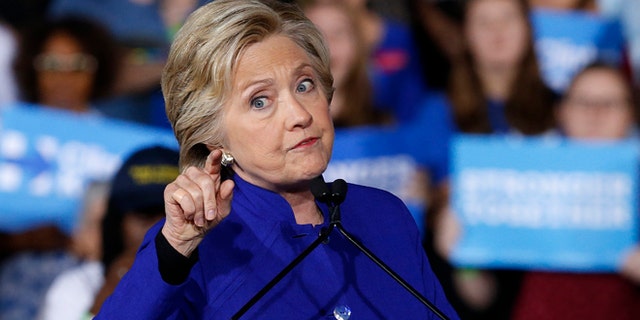 Democratic presidential candidate Hillary Clinton speaks at a campaign rally Wednesday, Nov. 2, 2016, in Tempe, Ariz. (AP Photo/Ross D. Franklin)