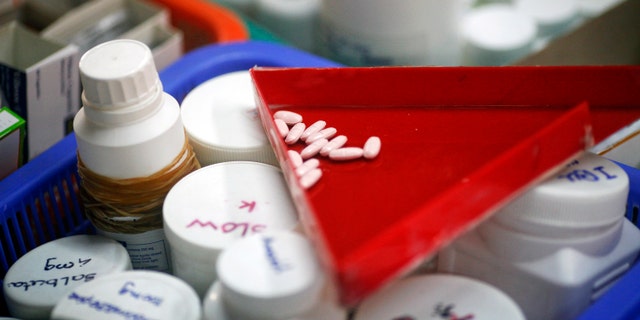 Medicines for HIV-positive patents are seen at a Medecins Sans Frontieres-Holland (AZG)'s clinic in Yangon.