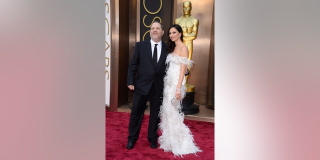 FILE -- Harvey Weinstein, left, and Georgina Chapman arrive at the Oscars on Sunday, March 2, 2014, at the Dolby Theatre in Los Angeles.