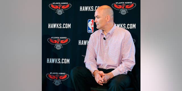 FILE - In this May 29, 2013, file photo, Atlanta Hawks general managerr Danny Ferry waits during a news conference in Atlanta. Ferry has taken an indefinite leave of absence after making racially charged comments about a potential free agent. (AP Photo/David Tulis, File)