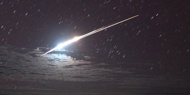 The successful re-entry of the Japanese space probe Hayabusa caused a bright streak in the night sky, seen from Glendambo in the Australian outback June 13, 2010. Hayabusa landed in the Australian outback on Monday after a 7-year voyage to an asteroid.