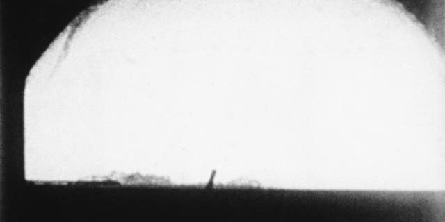 This May 21, 1956, file photo shows the H-Bomb "Cherokee" over Bikini Atoll, Marshall Islands.