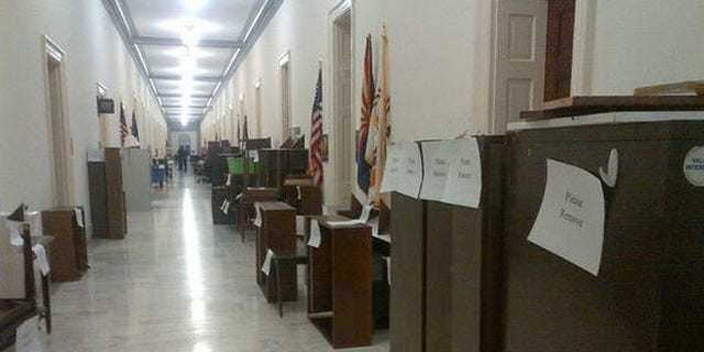 Dec. 19, 2014: A hallway of a Capitol Hill office building, Washington, D.C.