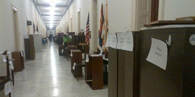 Dec. 19, 2014: A hallway of a Capitol Hill office building, Washington, D.C.