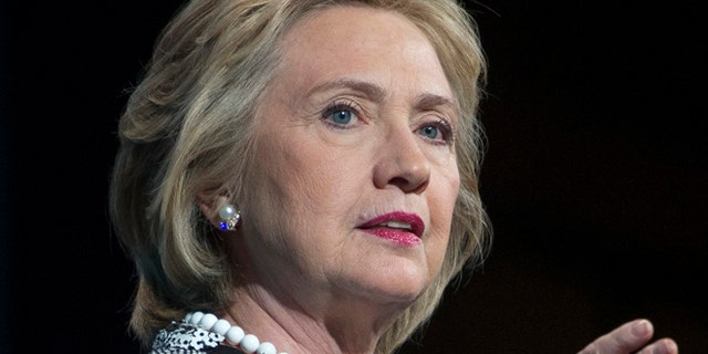 May 14, 2014: This file photo shows former Secretary of State Hillary Rodham Clinton speaking in Washington.