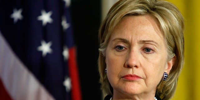 Clinton at a State Department press conference on August 18, 2009 in Washington, DC.
