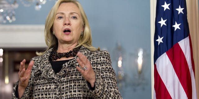 October 11: Secretary of State Hillary Rodham Clinton speaks as she meets with Montenegro Prime Minister Igor Luksic, not seen, at the State Department.