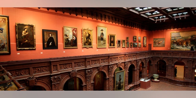 The central courtyard of the Hispanic Society of America is seen in the Washington Heights section of New York, Tuesday, Feb. 21, 2012. (AP Photo/Seth Wenig)