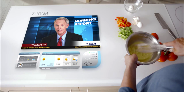 The home of the future will include computers in counter tops, according to one company's vision of what will be.