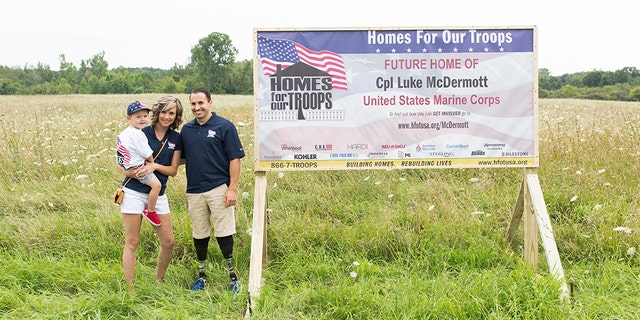 Ret. Marine Cpl. Luke McDermott's home, custom-made from Homes For Our Troops, will be completed in the summer of 2018.