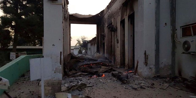 Oct. 3, 2015: Charred remains of the Doctors Without Borders hospital is seen after being hit by a U.S. airstrike, in Kunduz, Afghanistan.