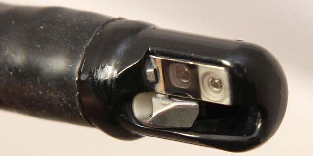 This undated photo provided by the U.S. Food and Drug Administration shows the tip of an endoscopic retrograde cholangiopancreatography (ERCP) duodenoscope. (AP Photo/U.S. Food and Drug Administration)