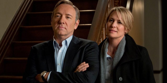 Kevin Spacey and Robin Wright as Frank Underwood and Claire Underwood, respectively, in the Netflix show "House of Cards."