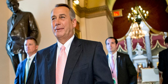 FILE: July 19, 2013: House Speaker John Boehner walks to the chamber floor on Capitol Hill, in Washington, D.C.