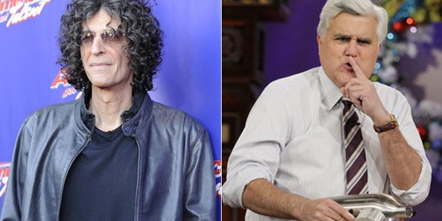 Howard Stern, left, and Jay Leno.