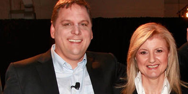 One big happy family? HuffingtonPost.com founder Arianna Huffington and TechCrunch.com founder Michael Arrington are battling AOL for editorial control.