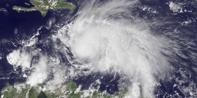 The GOES East satellite image provided by the National Oceanic and Atmospheric Administration (NOAA) on Thursday, Sept. 29, 2016 at 2:45 p.m. EDT, shows Hurricane Matthew in the Caribbean Sea about 190 miles northeast of Curacao. Matthew, one of the most powerful Atlantic hurricanes in recent history, weakened a little on Saturday, Oct. 1, 2016, as it drenched coastal Colombia and roared across the Caribbean on a course that still puts Jamaica, Haiti and Cuba in the path of potentially devastating winds and rain. (NOAA via AP)