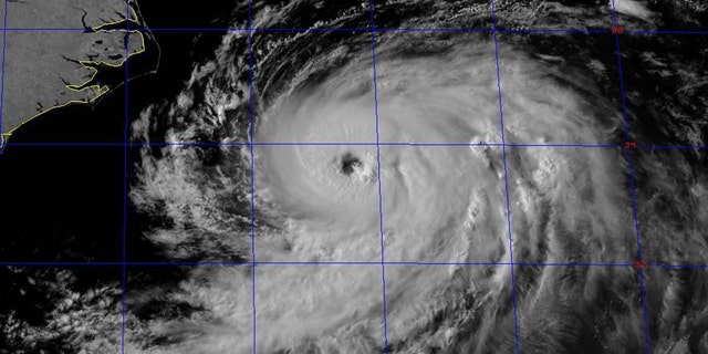 Tropical Storm Chris has reached hurricane strength while moving away from the U.S. coast in the Atlantic. (National Weather Service)