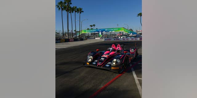 Team Oak Racing races during the practice for the IMSA series Toyota Grand Prix of Long Beach auto race in Long Beach, Calif., Friday, April 11, 2014. (AP Photo/Kelvin Kuo)