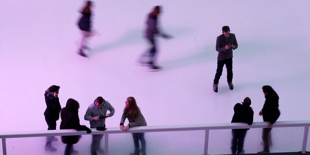LONDON, ENGLAND - NOVEMBER 11: Skaters take to the ice at the Somerset House annual ice skating rink on November 11, 2013 in London, England. Set in Somerset Houses 18th century courtyard, Skate at Somerset House will open on 14th November and run until 5th January 2014. (Photo by Matthew Lloyd/Getty Images)