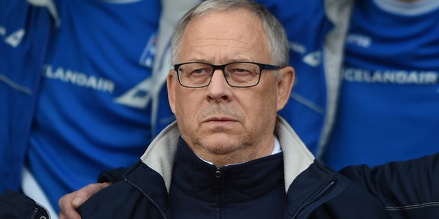 REYKJAVIK, ICELAND - OCTOBER 10: Manager of Iceland Lars Lagerback looks on during the UEFA EURO 2016 Qualifier match between Iceland and Latvia at Laugardalsvollur National Stadium on October 10, 2015 in Reykjavik, Iceland. (Photo by Tom Dulat/Getty Images).