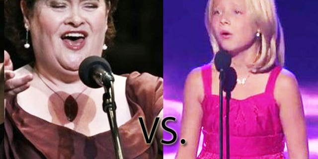 Which unlikely singing sensation is your favorite, Susan Boyle (left) or Jackie Evancho?