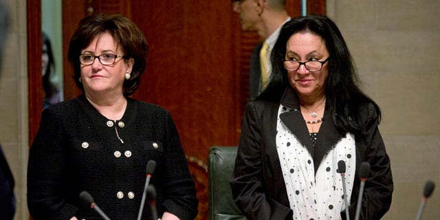 State Education Commissioner MaryEllen Elia, left, and Chancellor Betty Rosa during a meeting of the Board of Regents on Tuesday, May 17, 2016, in Albany, N.Y.