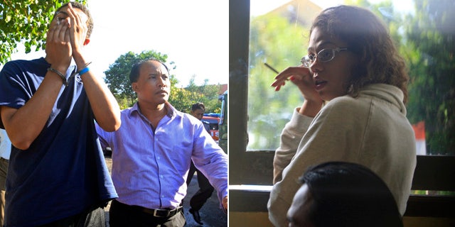 August 13 and 14, 2014: These images show Tommy Schaefer, left, and his girlfriend Heather Mack. Both have been arrested in Indonesia on suspicion of murdering the Mack's mother and stuffing her body into a suitcase at a resort hotel in Bali. Their appointed lawyer said Wednesday that the couple are behind held on suicide watch. (AP Photo/File)