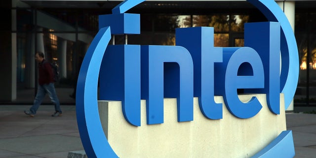 File photo: SANTA CLARA, CA - JANUARY 16: The Intel logo is displayed outside of the Intel headquarters on January 16, 2014 in Santa Clara, California. (Photo by Justin Sullivan/Getty Images)