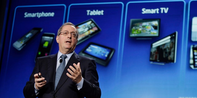 May 17, 2011: Intel CEO Paul Otellini talks about tablet, smartphone and smart TV devices using Intel chips during Intel's Investor Meeting at Intel headquarters in Santa Clara, Calif.