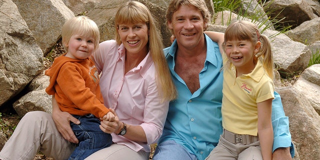 Steve Irwin poses with his family at Australia Zoo June 19, 2006 in Beerwah, Australia.