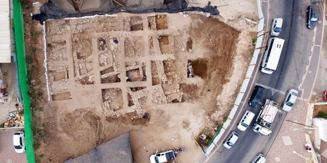 A photo from above the citadel, taken during the excavation.