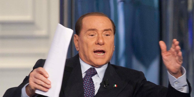 Jan. 9, 2013 - FILE photo of Former Premier Silvio Berlusconi  interviewed during a television show in Rome, Italy.