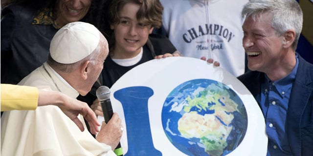 Pope Francis at an Earth Day event in Rome, Sunday, April 24, 2016.