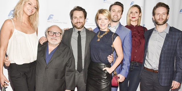 Kaitlin Olson, Danny Devito, Charlie Day, Mary Elizabeth Ellis, Rob McElhenney, and Glenn Howerton attend Saban Community Clinic's 40th Annual Dinner Gala at The Beverly Hilton Hotel on November 14, 2016 in Beverly Hills, California. (Photo by Rodin Eckenroth/Getty Images)