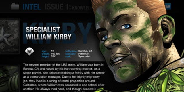 A screen grab of the military comic book available on iTunes.
