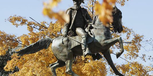 The onetime Confederate capital of Richmond, Va., features several monuments to the South's Civil War leaders, including this one depicting Gen. J.E.B. Stuart. (AP)