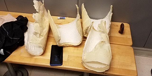 Nine pounds of the substance was discovered and tested. It tested positive for cocaine.