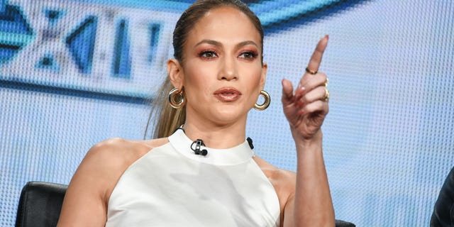 Jennifer Lopez speaks on stage during the "American Idol" panel at the Fox 2015 Winter TCA on Saturday, Jan. 17, 2015, in Pasadena, Calif. (Photo by Richard Shotwell/Invision/AP)
