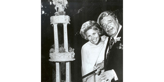 Jackie Gleason and his wife Marilyn on their wedding day.