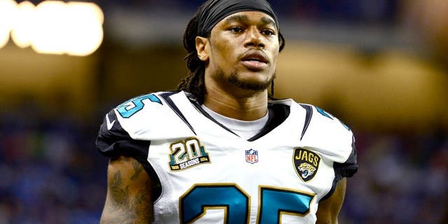 Aug 22, 2014; Detroit, MI, USA; Jacksonville Jaguars cornerback Demetrius McCray (35) against the Detroit Lions at Ford Field. Mandatory Credit: Andrew Weber-USA TODAY Sports