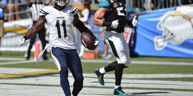 Jacksonville Jaguars quarterback Blake Bortles, preparing for his first start in the NFL, warms up for the Jaguars' football game against the San Diego Chargers on Sunday, Sept. 28, 2014, in San Diego. (AP Photo/Gregory Bull)