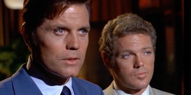 James MacArthur (right) filming "Hawaii Five-O."