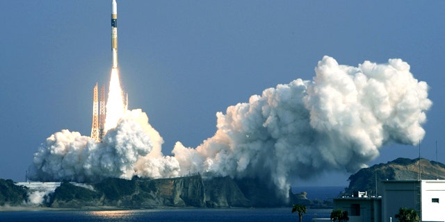Dec. 12, 2011: An H-2A rocket carrying a radar satellite lifts off from the Tanegashima Space Center in Tanegashima, Kagoshima Prefecture, southwestern Japan. Japan has successfully launched the intelligence-gathering satellite, its second this year.