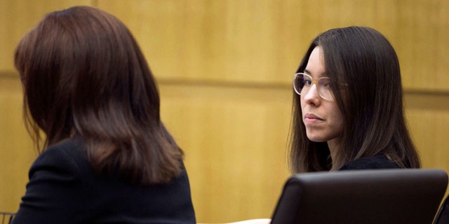 Jodi Arias looks on during the sentencing phase retrial of Jodi Arias at Maricopa County Superior Court in Phoenix on Thursday, Oct. 30, 2014. Arias was found guilty of first degree murder in the death of former boyfriend Travis Alexander, but the jury hung on the penalty phase, life in prison or the death sentence.  (AP Photo/The Arizona Republic,David Wallace, Pool)