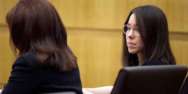 Jodi Arias looks on during the sentencing phase retrial of Jodi Arias at Maricopa County Superior Court in Phoenix on Thursday, Oct. 30, 2014. Arias was found guilty of first degree murder in the death of former boyfriend Travis Alexander, but the jury hung on the penalty phase, life in prison or the death sentence. (AP Photo/The Arizona Republic,David Wallace, Pool)