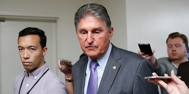Sen. Joe Manchin, R-W.Va., met with his Republican counterparts on the sidelines of yesterday's hearing.