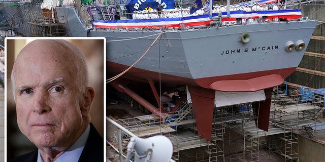 The USS John S. McCain is undergoing repairs after a deadly accident last year.